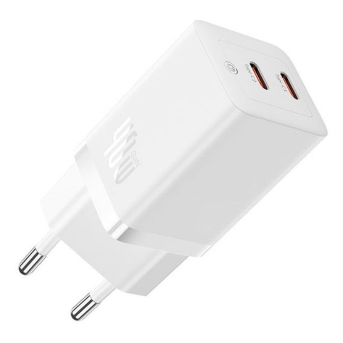 Carregador Baseus GAN5 Pro Fast Charger Dual USB-C 40W Branco