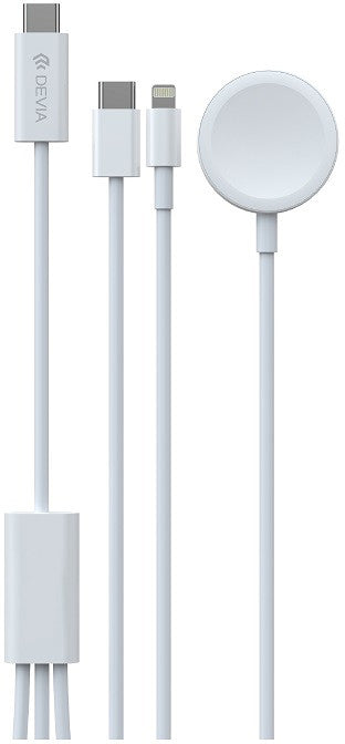 Cabo 3 em 1 USB-C / Lightning / Watch