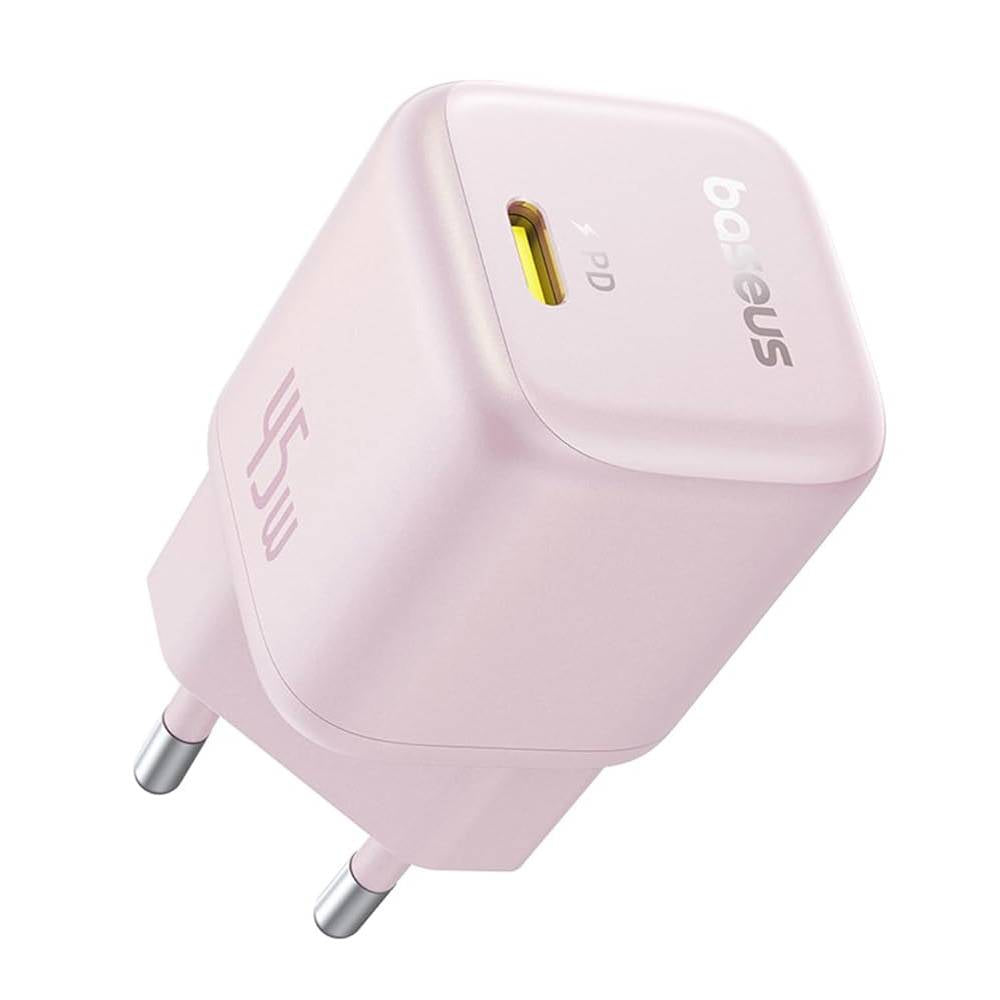 Carregador Baseus Picogo Gan 1C 45W Eu Baby Pink