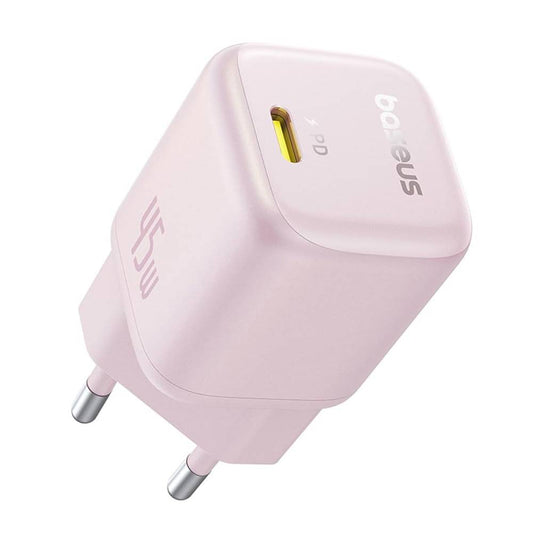 Carregador Baseus Picogo Gan 1C 45W Eu Baby Pink