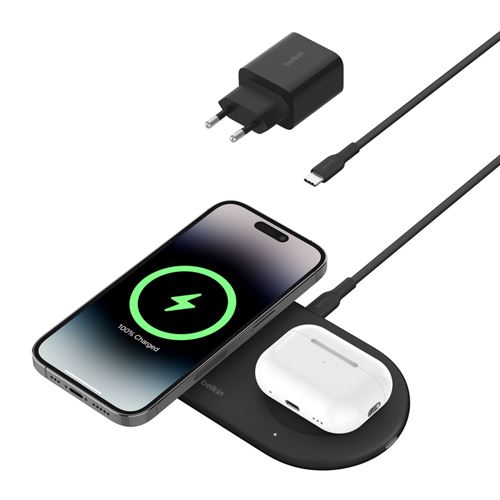 Carregador Indução BoostCharge Pro 2In1 Qi2 Ladepad 15W Preto