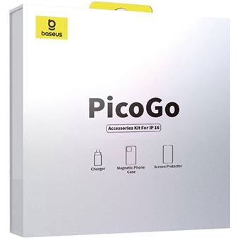 Kit Baseus iPhone 16 Capa + Pelicula + Carregador 45W