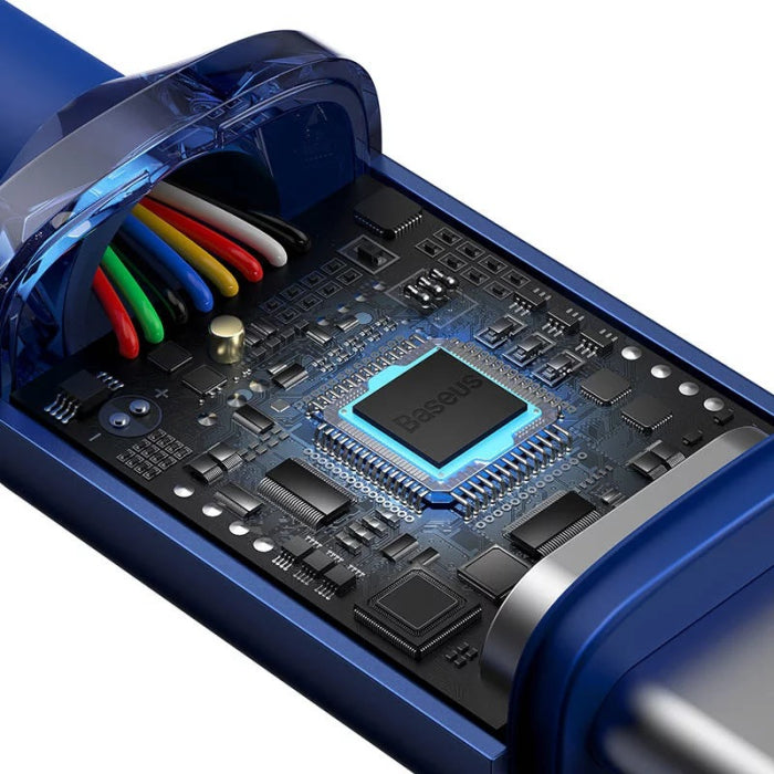 Cabo Crystal Shine Usb-C para Usb-C: 100W: 1.2m Azul