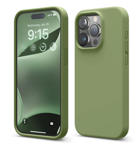 Silicone Case iPhone 15 Pro Cedar Green
