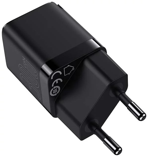Carregador Baseus Rápido Gan3 1C 30W Eu Preto