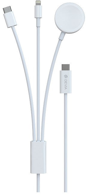 Cabo 3 em 1 USB-C / Lightning / Watch