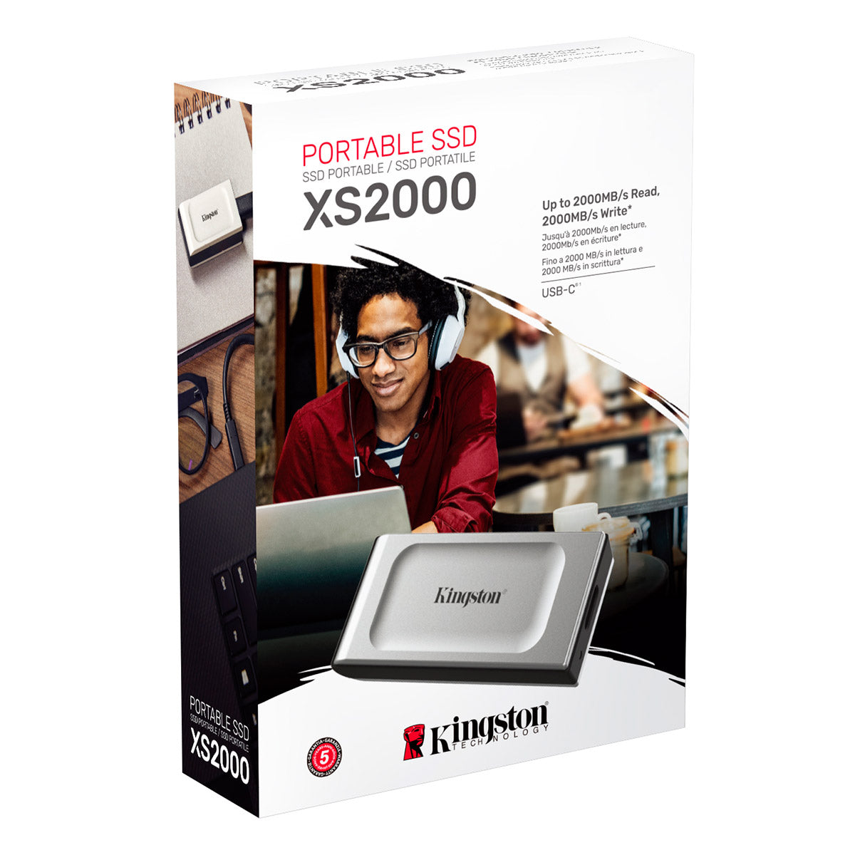 Kingston SSD Externo xS2000 1TB USB 3.2 Gen2 Cinza