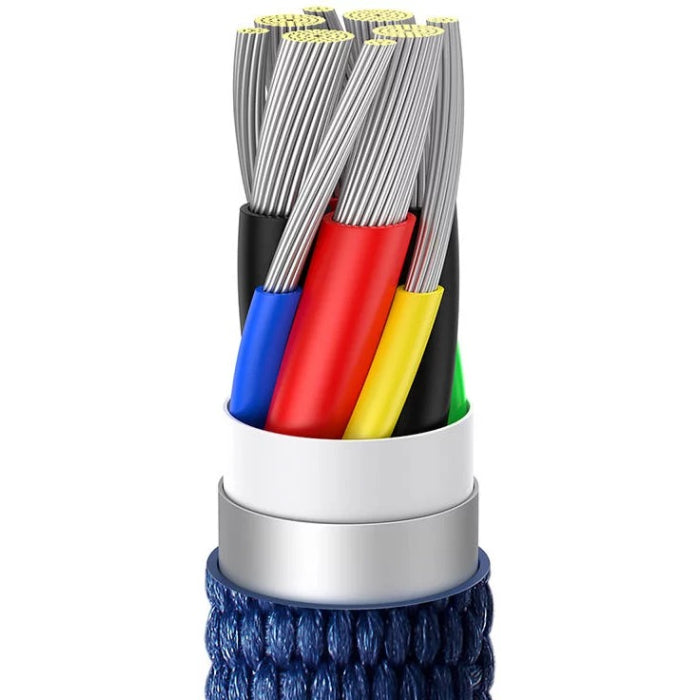 Cabo Crystal Shine Usb-C para Usb-C: 100W: 1.2m Azul