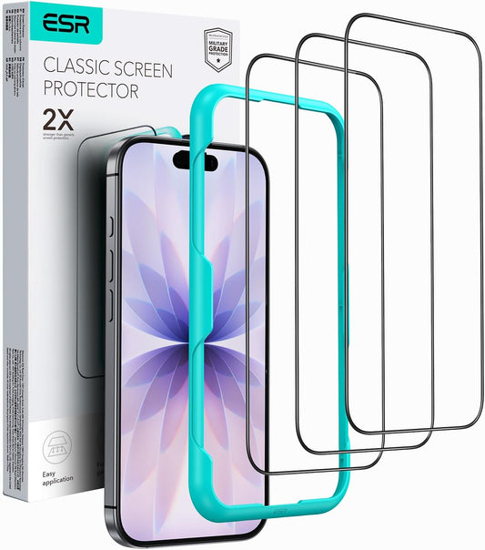 Pack Peliculas ESR c/ 3 protetores de ecrã para iPhone 17/16 Pro