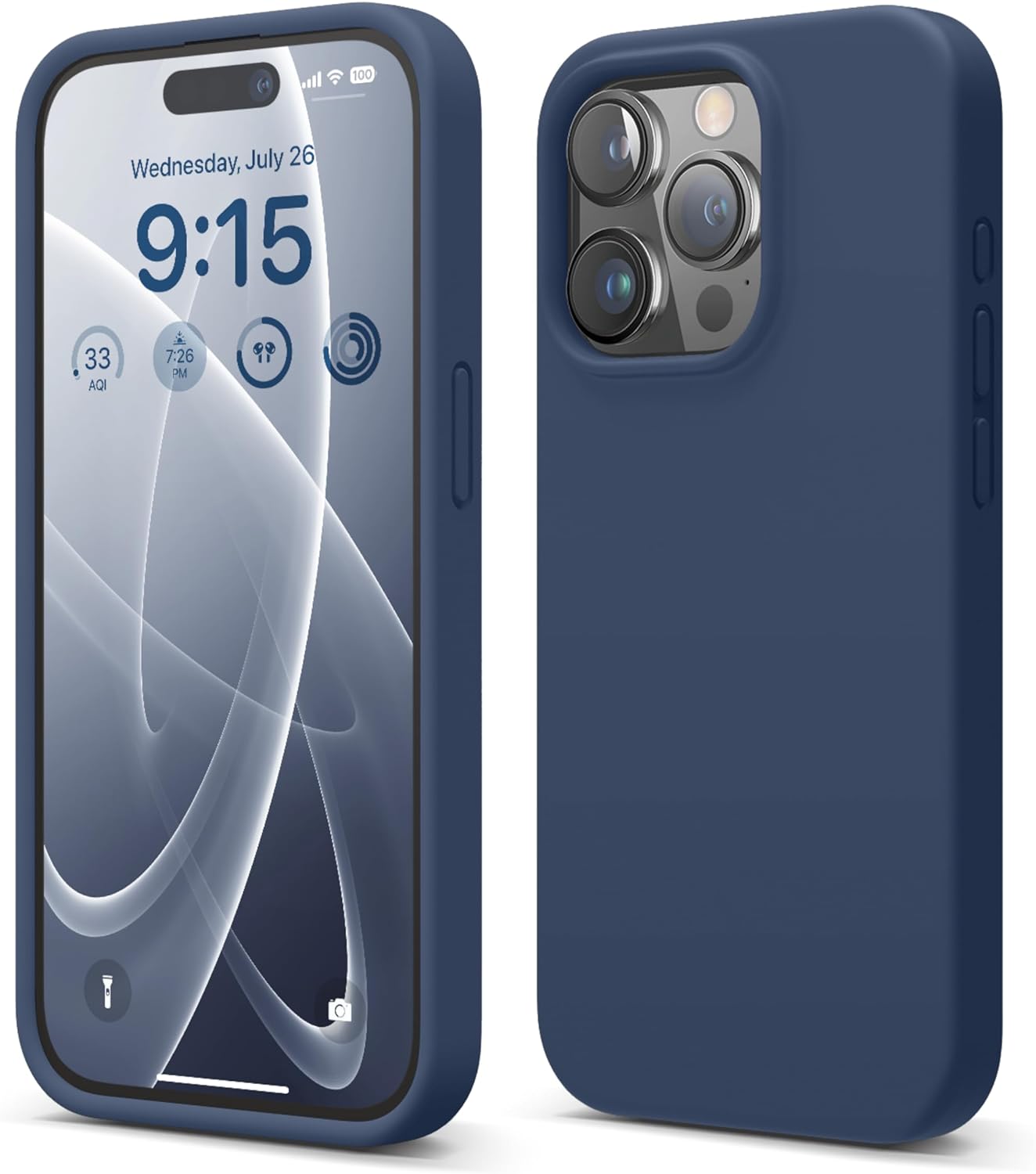 Silicone Case iPhone 15 Pro Jean Indigo