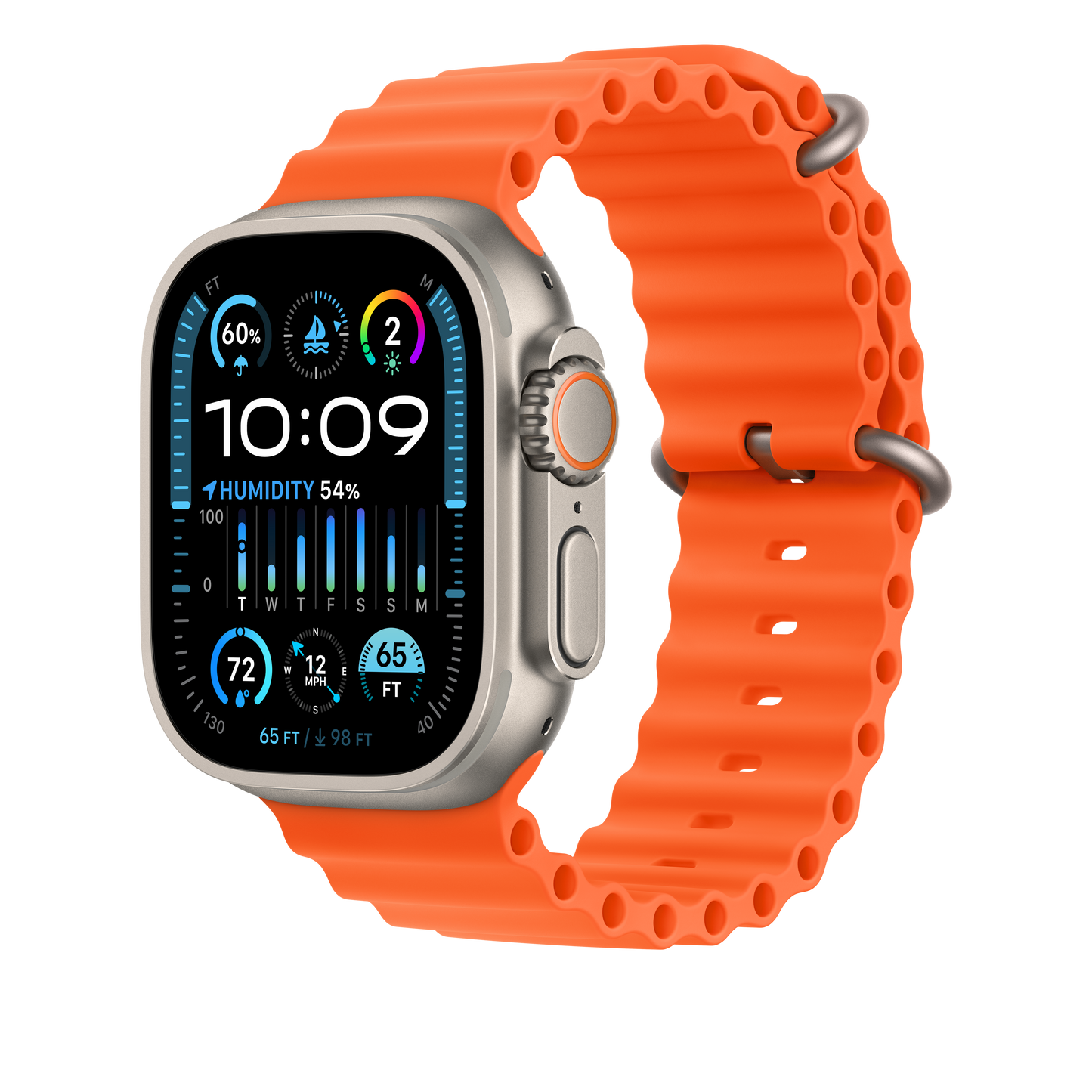 Bracelete Ocean laranja de 49 mm