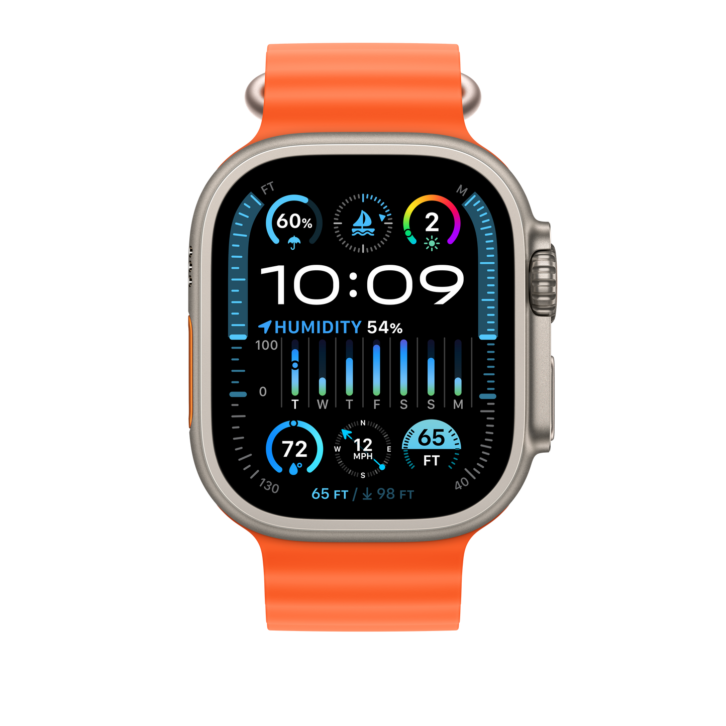 Bracelete Ocean laranja de 49 mm