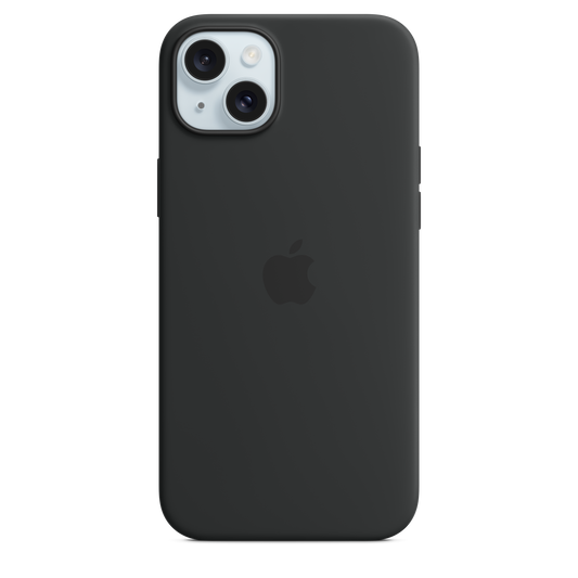 Capa em silicone com MagSafe para iPhone 15 Plus - Preto