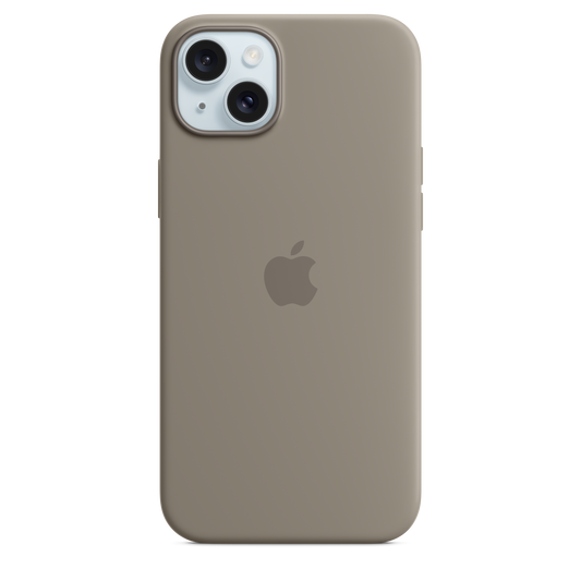 Capa em silicone com MagSafe para iPhone 15 Plus - Barro