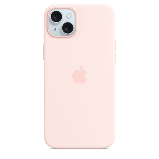 Capa em silicone com MagSafe para iPhone 15 Plus - Rosa-claro