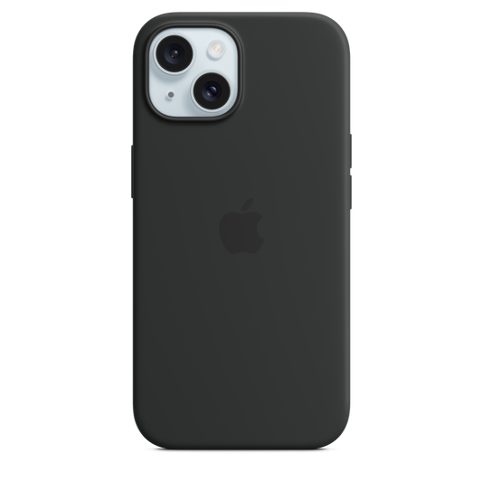 Capa em silicone com MagSafe para iPhone 15 - Preto