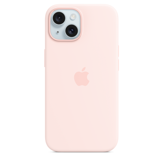 Capa em silicone com MagSafe para iPhone 15 - Rosa-claro