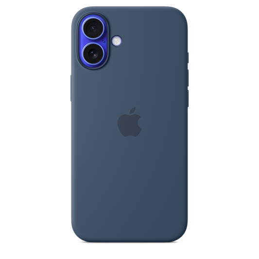 Capa em silicone com MagSafe para iPhone 16 Plus - Azul denim
