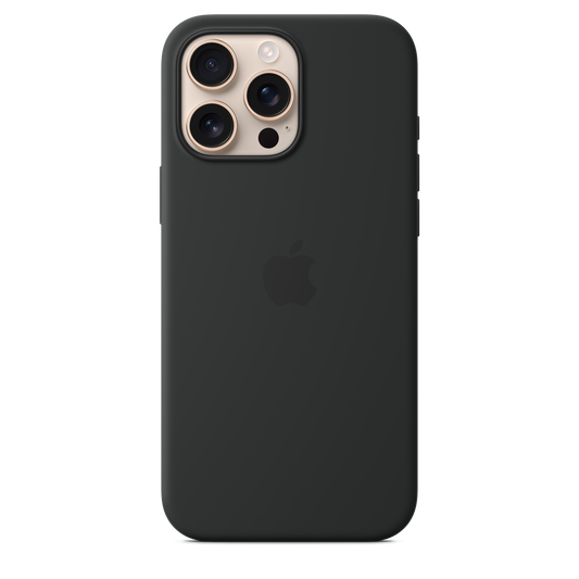 Capa em silicone com MagSafe para iPhone 16 Pro Max - Preto