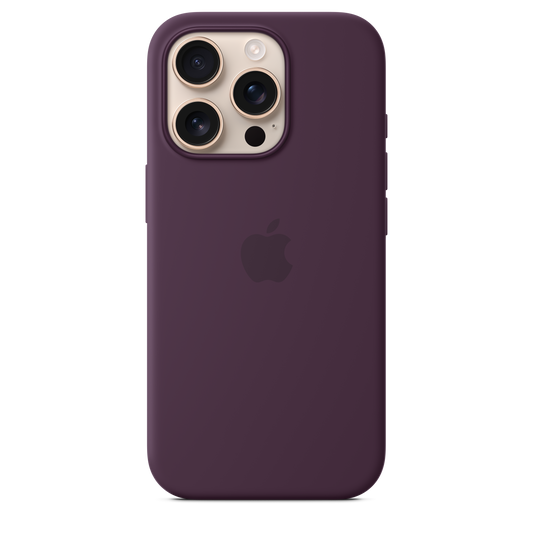 Capa em silicone com MagSafe para iPhone 16 Pro - Ameixa