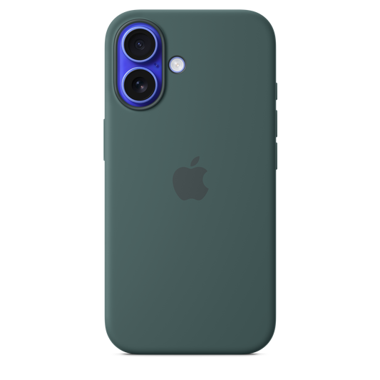 Capa em silicone com MagSafe para iPhone 16 - Verde lago