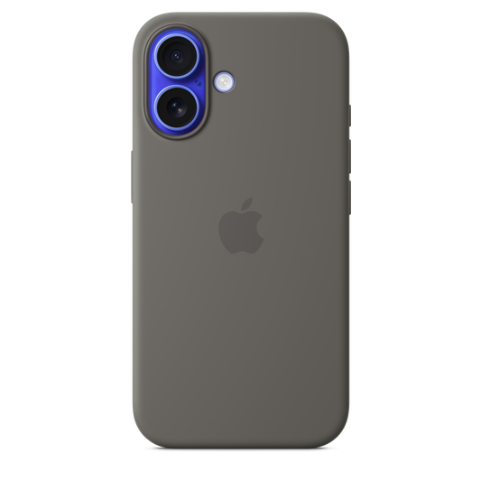 Capa em silicone com MagSafe para iPhone 16 - Cinzento rocha
