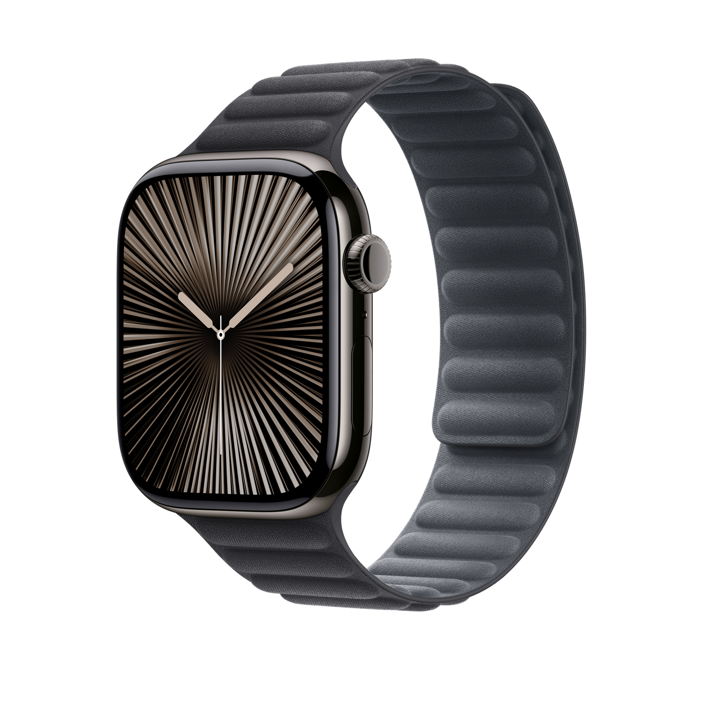 Bracelete de elos magnética preta de 46 mm - S/M
