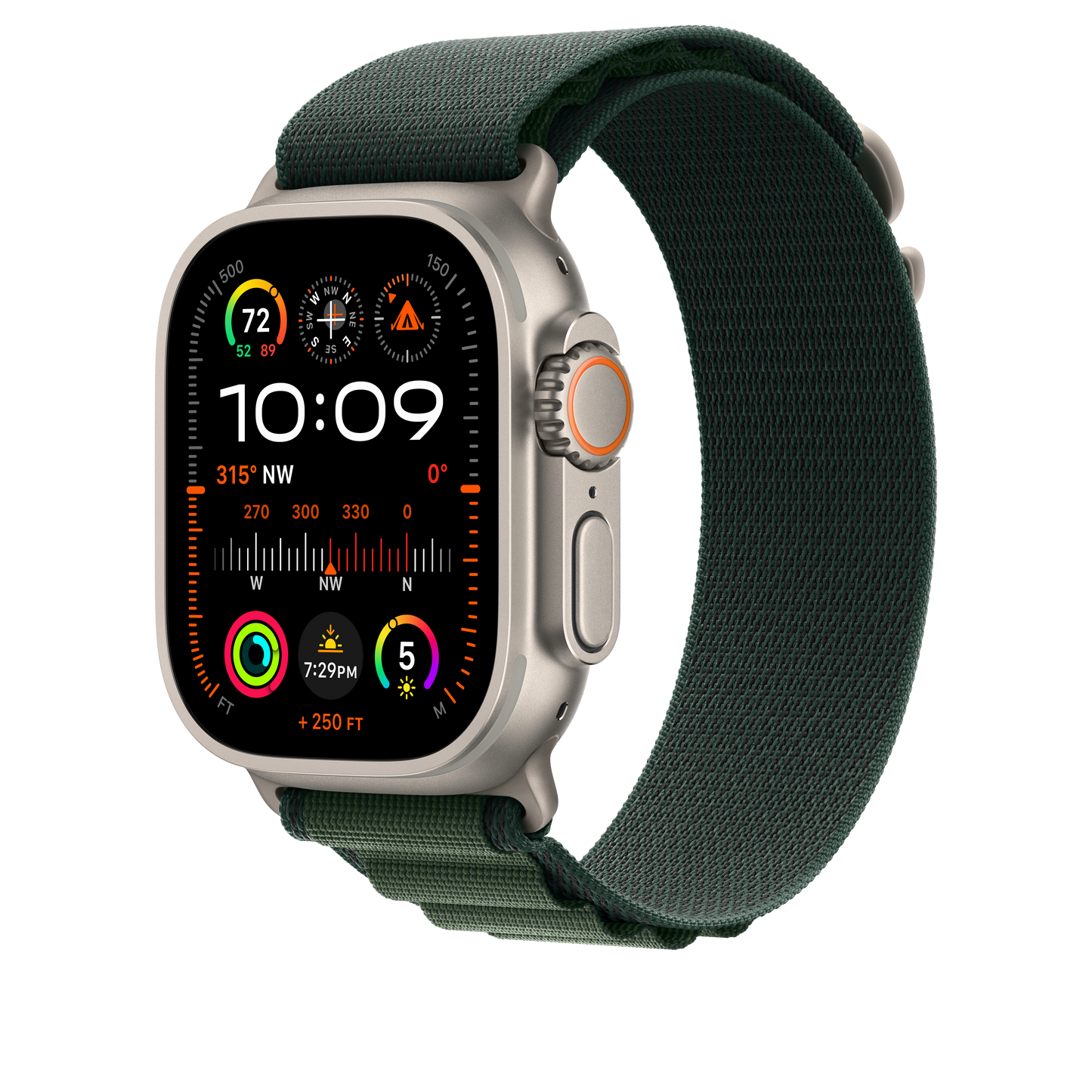 Loop Alpine verde-escuro de 49 mm - L - Titânio natural