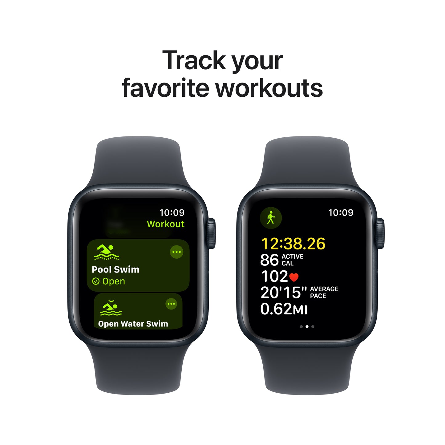 Apple Watch SE GPS, Caixa em alumínio meia-noite de 40 mm com Bracelete desportiva meia-noite - M/L