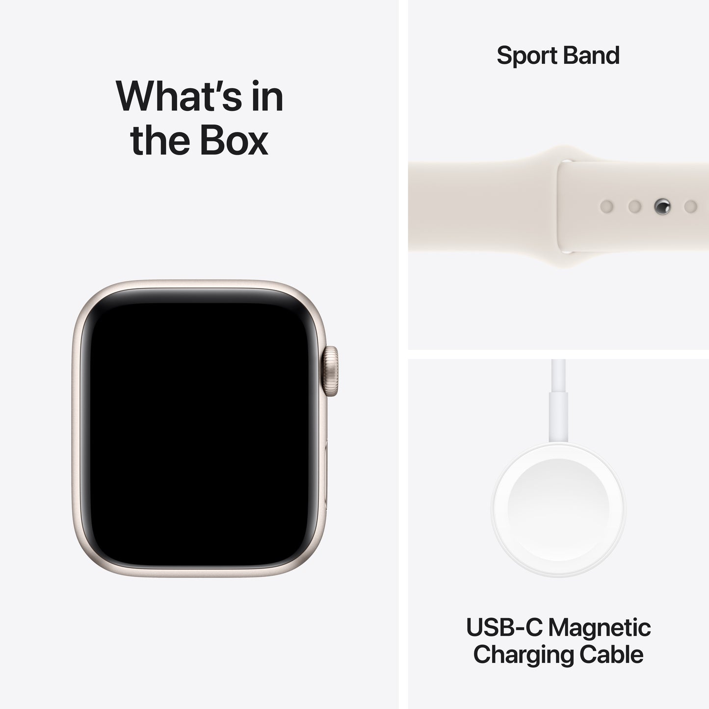 Apple Watch SE GPS, Caixa em alumínio luz das estrelas de 44 mm com Bracelete desportiva luz das estrelas - S/M