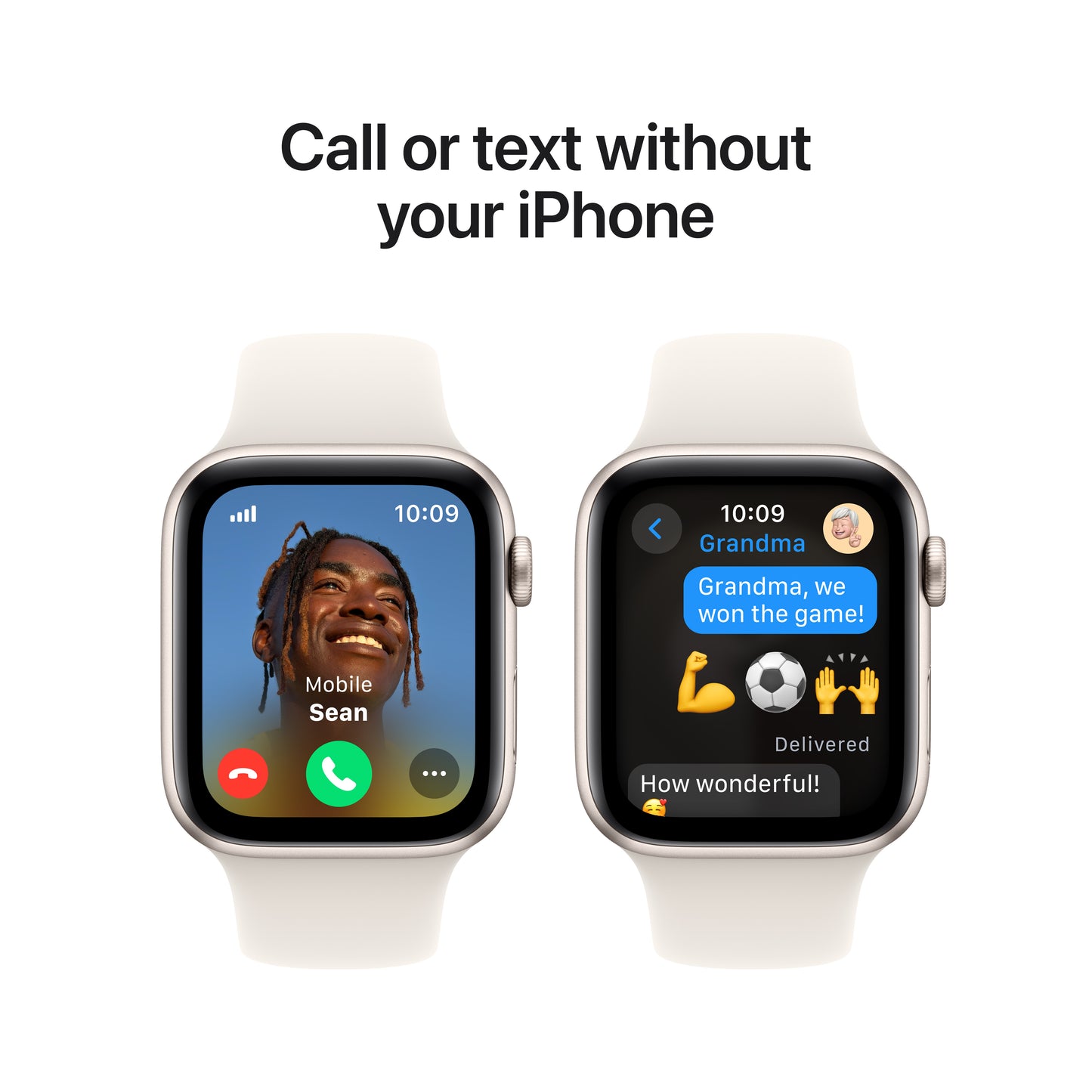Apple Watch SE GPS + Cellular, Caixa em alumínio luz das estrelas de 44 mm com Bracelete desportiva luz das estrelas - S/M