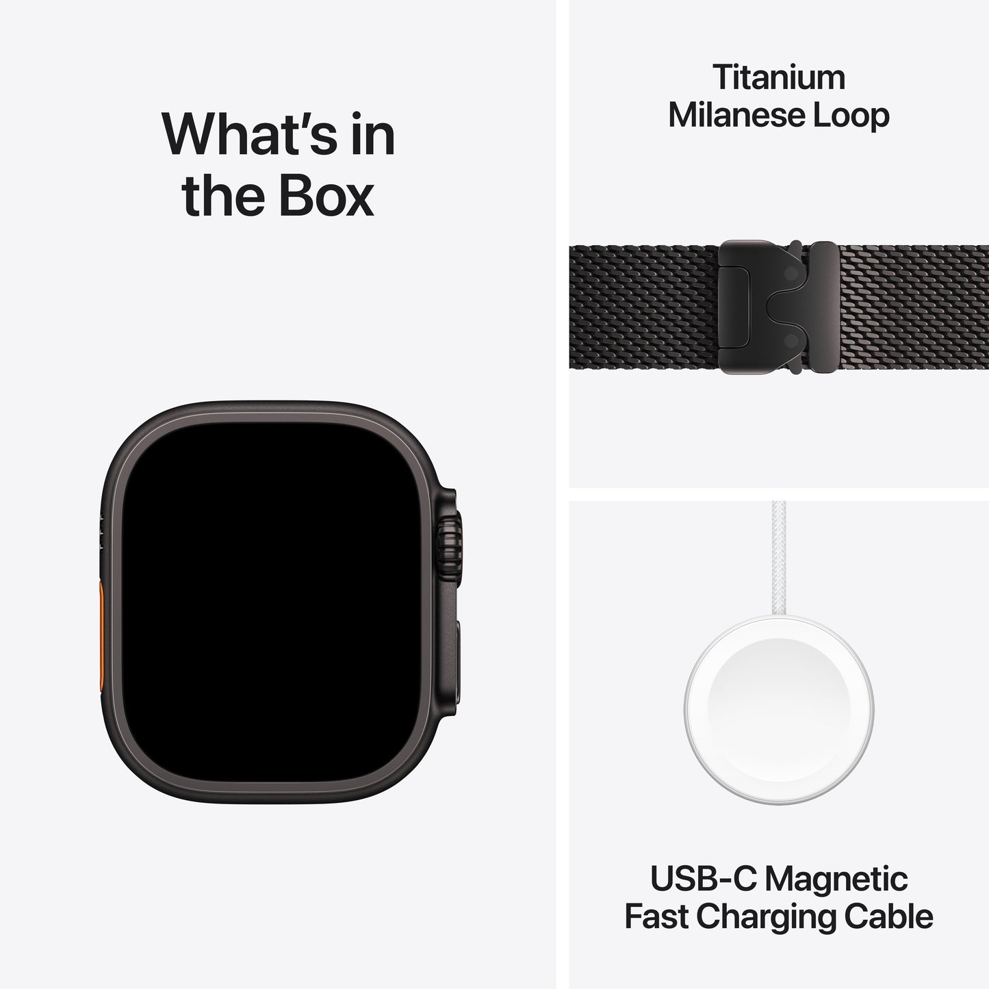 Apple Watch Ultra 2 GPS + Cellular, Caixa em titânio preto de 49 mm com Loop milanesa em titânio preto - M