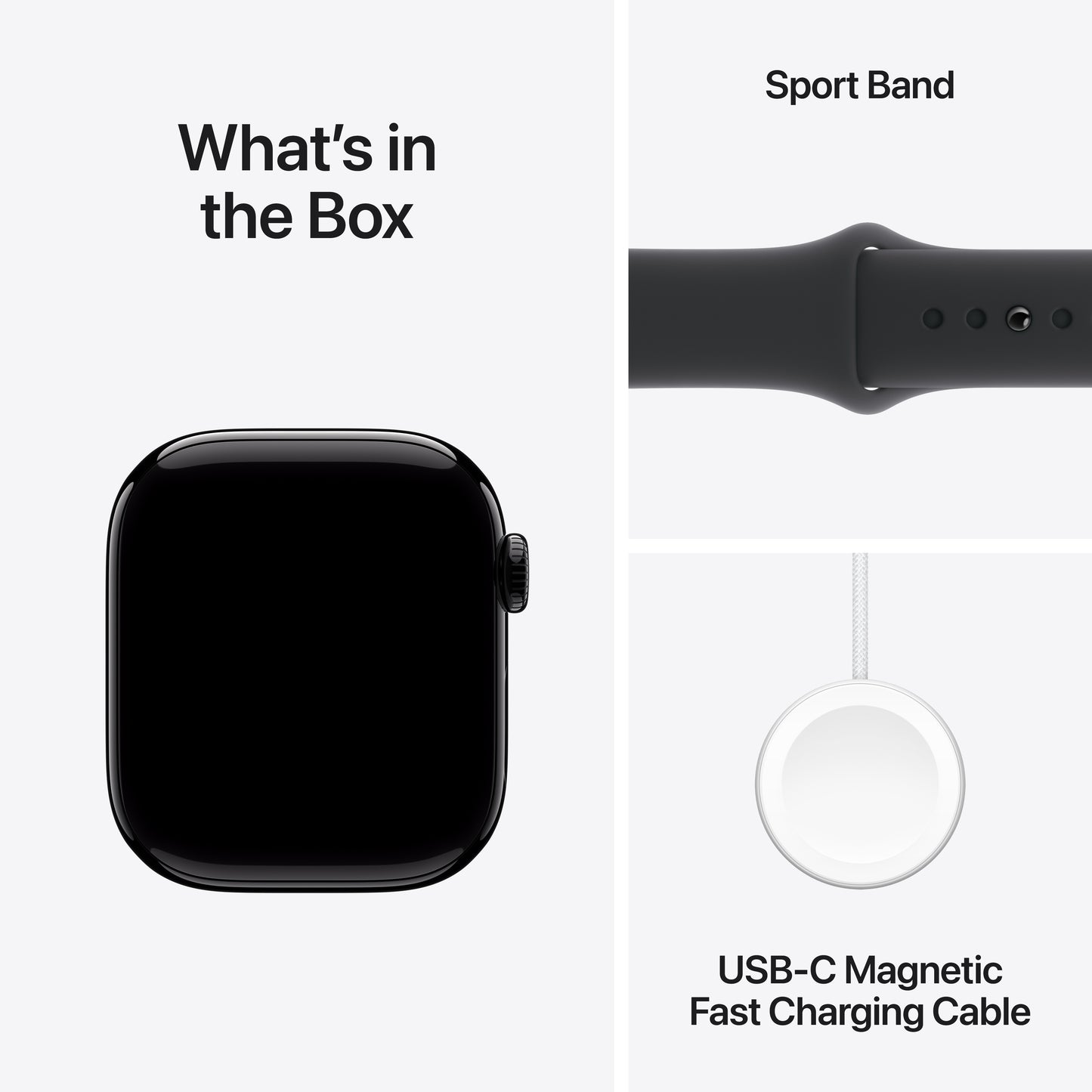 Apple Watch Series 10 GPS + Cellular, Caixa em alumínio preto brilhante de 42 mm com Bracelete desportiva preta - S/M