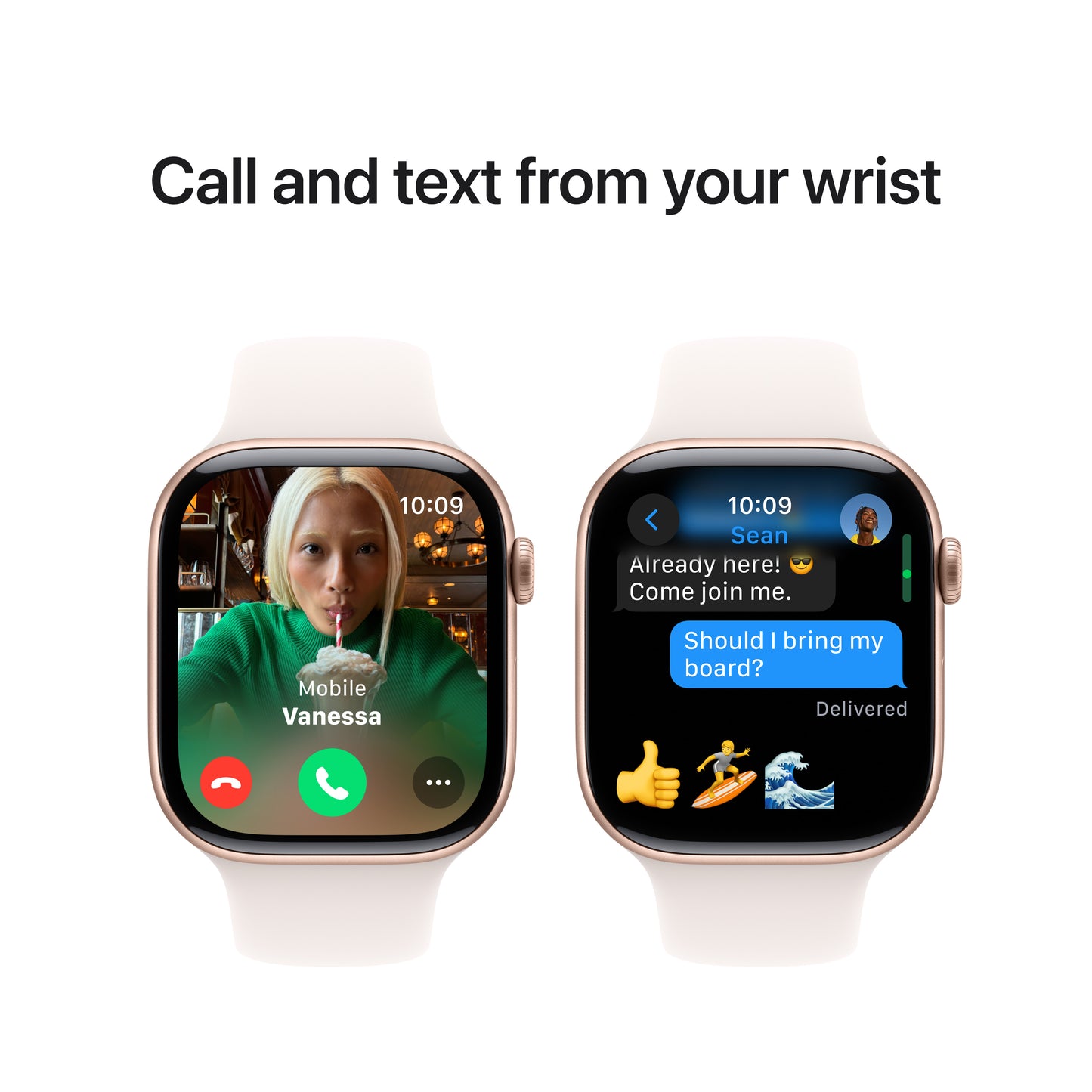 Apple Watch Series 10 GPS, Caixa em alumínio rosa-dourado de 46 mm com Bracelete desportiva rosa leve - S/M