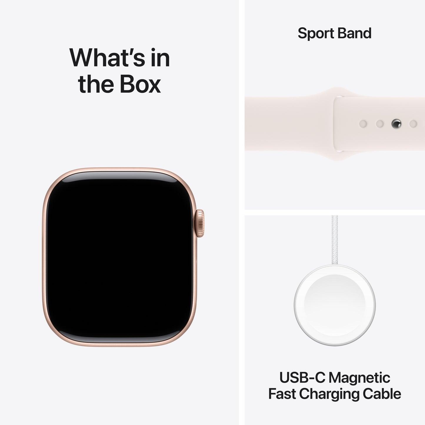 Apple Watch Series 10 GPS, Caixa em alumínio rosa-dourado de 46 mm com Bracelete desportiva rosa leve - S/M