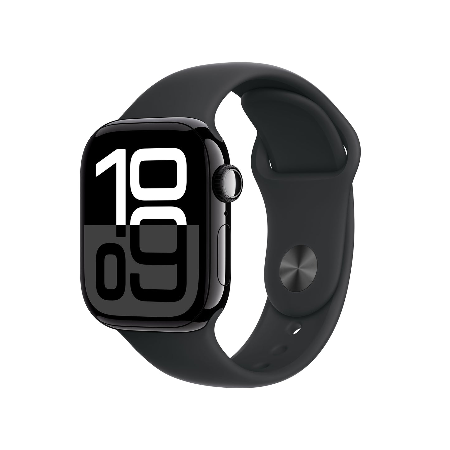 Apple Watch Series 10 GPS + Cellular, Caixa em alumínio preto brilhante de 42 mm com Bracelete desportiva preta - M/L