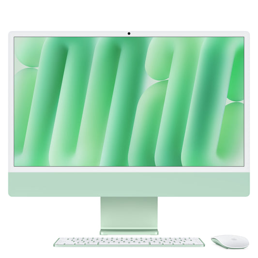iMac com ecrã Retina 4,5K de 24 polegadas: Processador M4 da Apple com CPU 8-core e GPU 8-core, 256 GB SSD - Verde