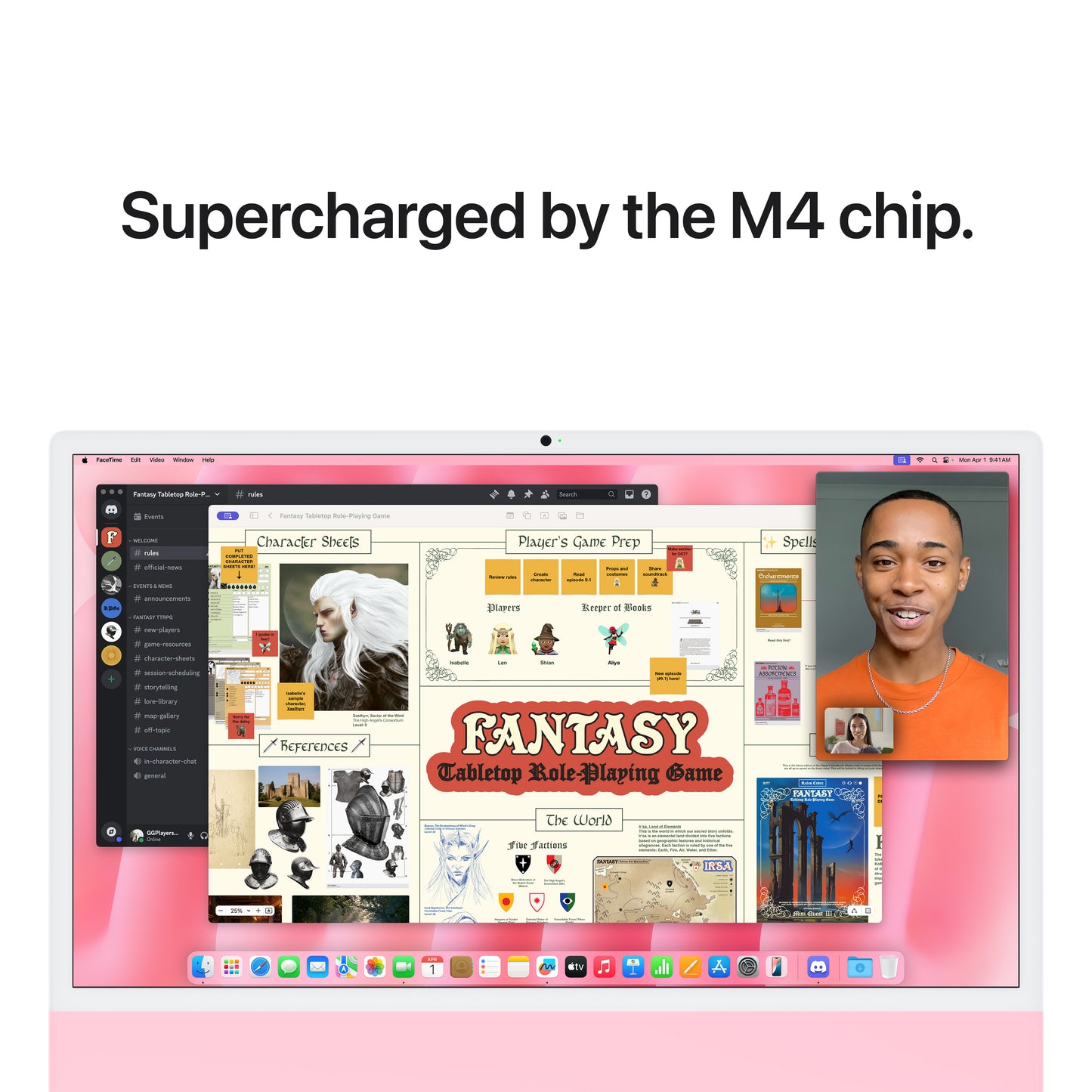 iMac com ecrã Retina 4,5K de 24 polegadas: Processador M4 da Apple com CPU 10-core e GPU 10-core, 256 GB SSD - Rosa