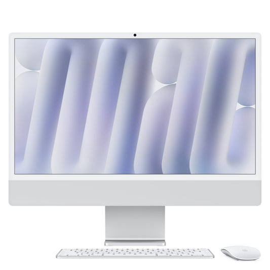 iMac com ecrã Retina 4,5K de 24 polegadas: Processador M4 da Apple com CPU 10-core e GPU 10-core, 256 GB SSD , Vidro de nanotextura - Prateado
