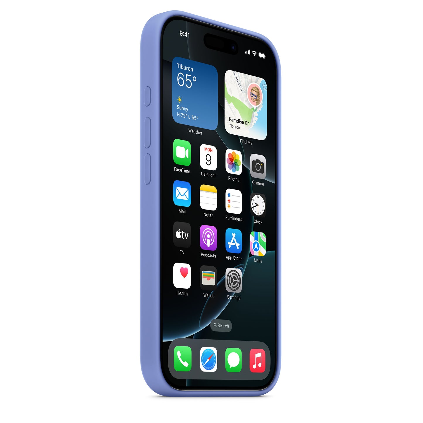 Capa em silicone com MagSafe para iPhone 16 Pro - Azul-violeta