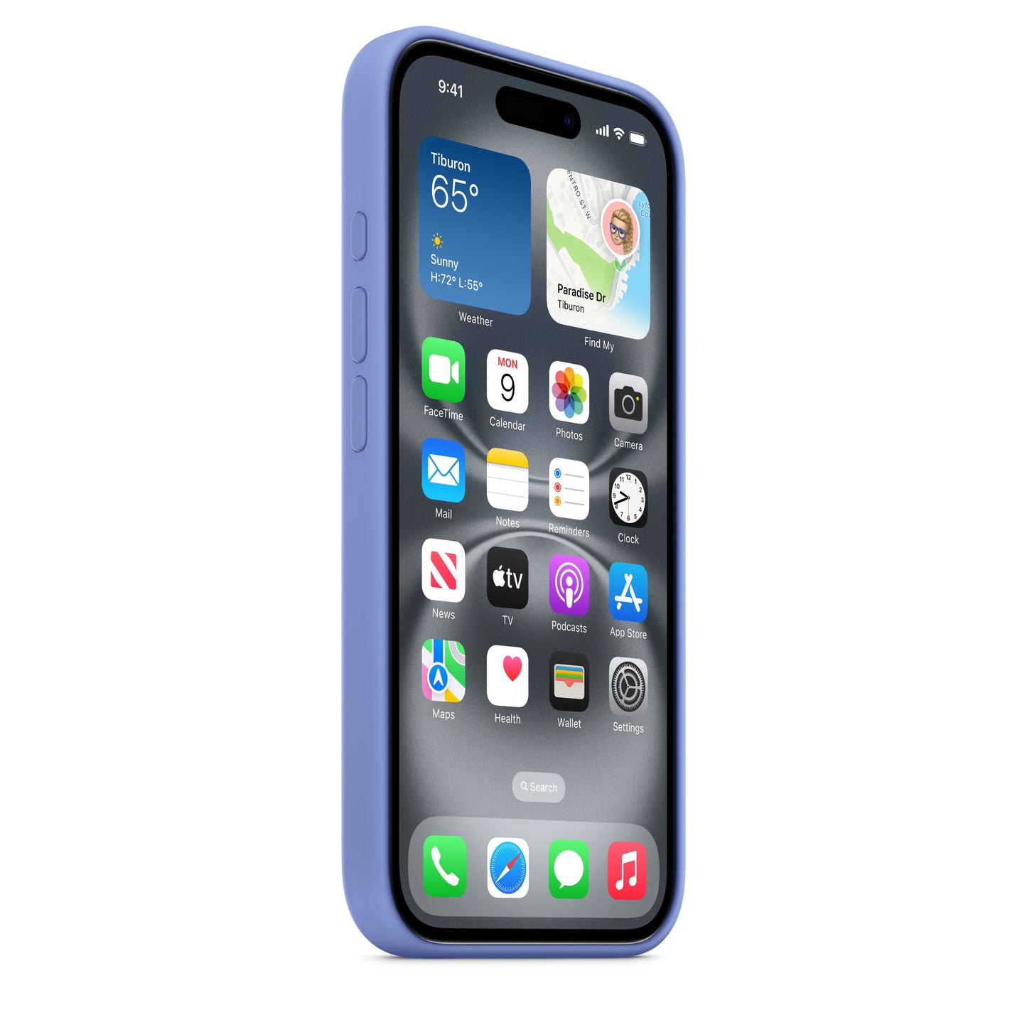 Capa em silicone com MagSafe para iPhone 16 - Azul-violeta