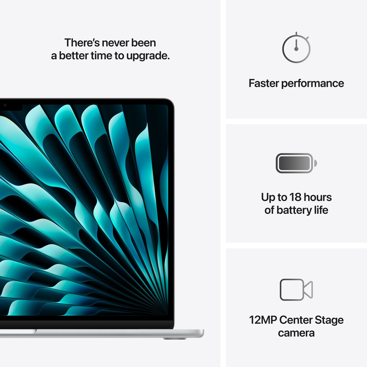 MacBook Air de 15 polegadas: Processador M4 da Apple com CPU 10-core e GPU 10-core, 512 GB SSD - Prateado