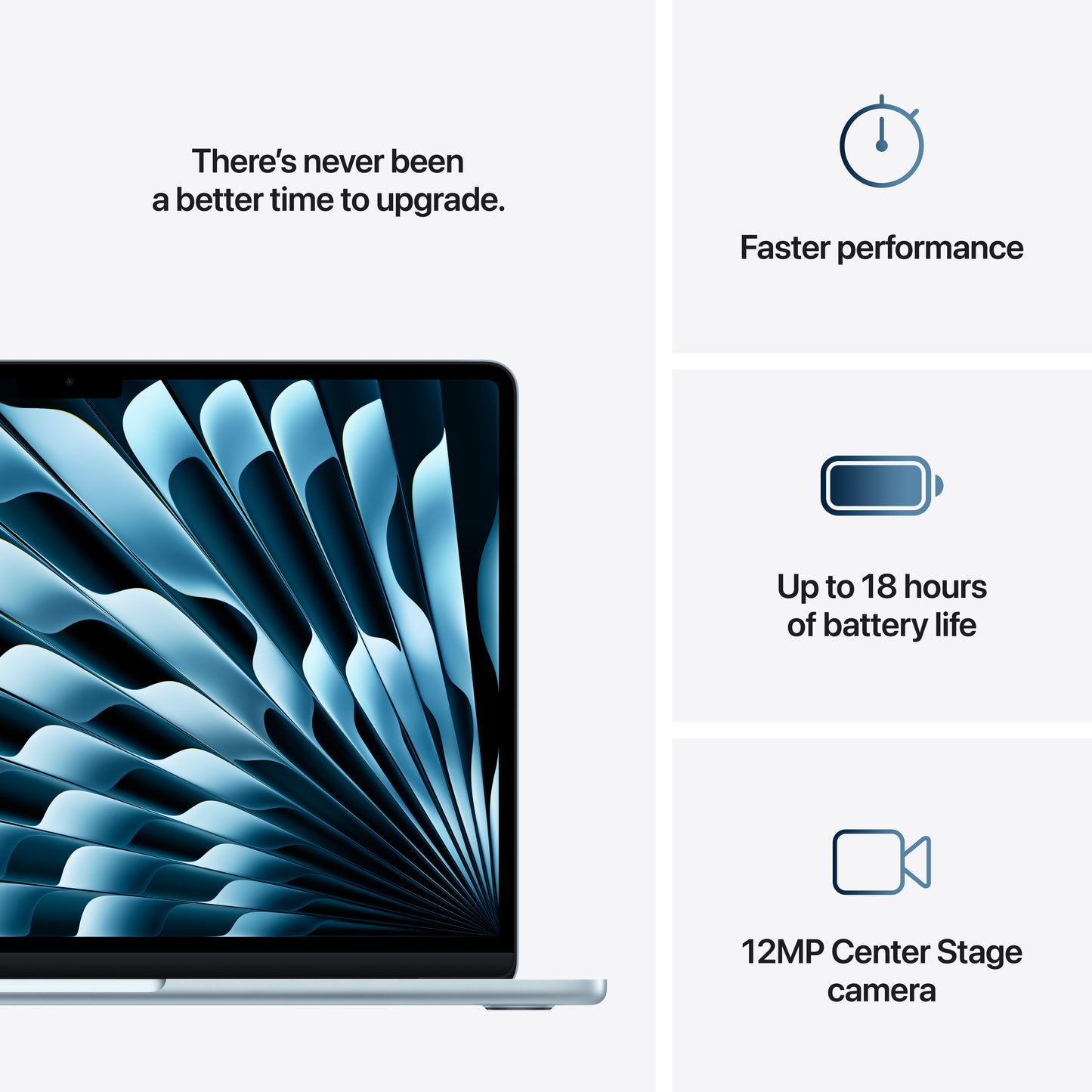 MacBook Air de 13 polegadas: Processador M4 da Apple com CPU 10-core e GPU 8-core, 256 GB SSD - Azul céu