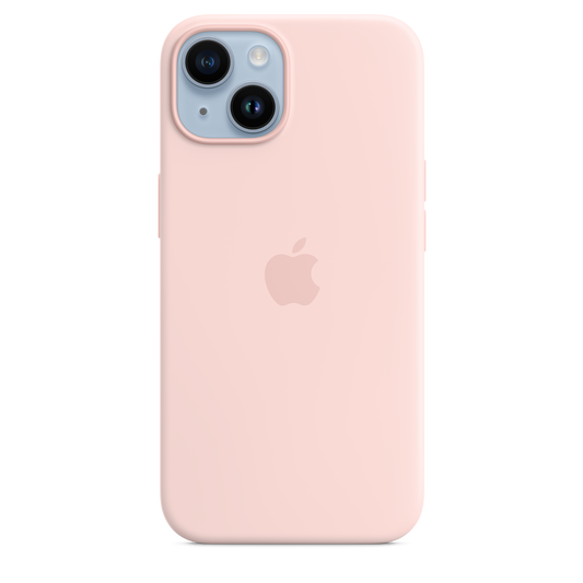 Capa em silicone com MagSafe para iPhone 14 - Rosa giz