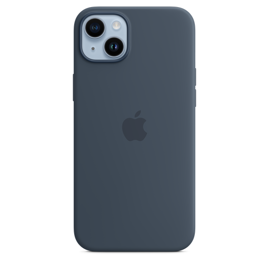Capa em silicone com MagSafe para iPhone 14 Plus - Azul trovoada