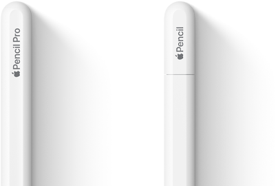 Apple Pencil Pro e Apple Pencil (USB‑C) lado a lado