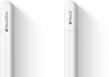 Apple Pencil Pro e Apple Pencil (USB‑C) lado a lado