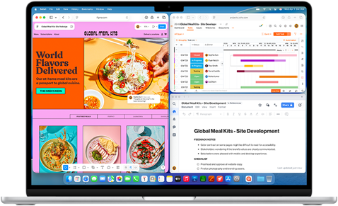 MacBook Air com várias apps abertas