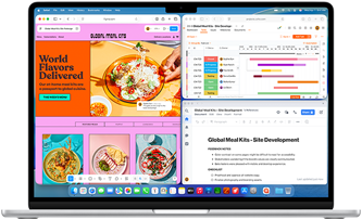 MacBook Air com várias apps abertas
