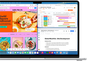 MacBook Air com várias apps abertas